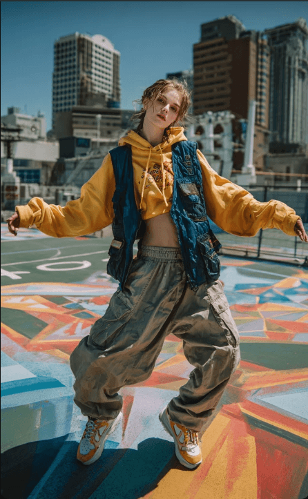 Rooftop performer reference image for a Dance Mode video
